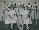 Bridgewater College, Students sitting in front of paintings on easels, undated by Bridgewater College