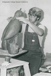 Bridgewater College, Bob Anderson (photographer), A student sculpting a large quail figure, circa 1973 by Bob Anderson