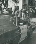 Bridgewater College, Dan Legge (photographer), Photograph of Homecoming Queen Jeanne Burroughs in the Homecoming Parade, 1969 by Dan Legge