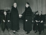 Bridgewater College, Photograph of Warren D. Bowman's formal inauguration as BC President, 25 March 1950 by Bridgewater College