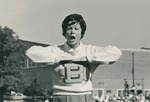 Bridgewater College, Action photograph of Jean Buckner, Co-captain of cheerleaders, circa 1967 by Bridgewater College