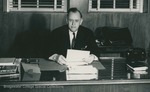 Bridgewater College, Photograph of President Warren D. Bowman at his desk, 1950s by Bridgewater College