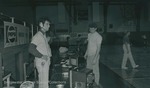 Bridgewater College, Photograph of Johnny Barr running AV equipment in the gym, undated by Bridgewater College