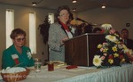 Bridgewater College, Cathy Kushner (photographer), Photograph of Kathryn Bowman speaking at the Alumni Banquet, 6 May 1995 by Cathy Kushner