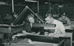 Bridgewater College, Photograph of Professor Olive Bowman teaching students Mechanical Drawing, undated by Bridgewater College