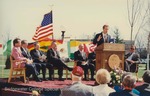 Bridgewater College, Photograph of Dr. Glenn Barnhart speaking at the Dedication of The McKinney Center for Science and Mathematics, 12 April 1996 by Bridgewater College