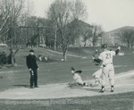 Bridgewater College, Baseball action photograph with Jim Benson sliding, circa 1964 by Bridgewater College