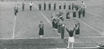 Bridgewater College Marching Band playing at the 50-yard line, 1956 by Bridgewater College