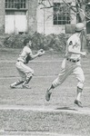 Bridgewater College, Joe Powell (photographer), B. Ouilette preparing to make the tag for the third out, circa 1968 by Joe Powell