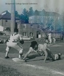 Bridgewater College baseball action photograph with Yancy Ford, 1961 by Bridgewater College