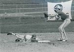 Bridgewater College baseball action photograph with Ernie Koziel, circa 1979 by Bridgewater College
