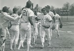 Bridgewater College baseball players in hand slap line, Spring 1987 by Bridgewater College