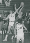 Bridgewater College Men's basketball action photograph featuring Morgan Owen (44), circa 1962 by Bridgewater College
