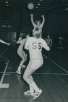 Bridgewater College Women's basketball action photograph with Catherine Stivers and Susan Derrow, 1970s by Bridgewater College