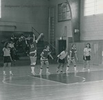 Bridgewater College Women's basketball action photograph, circa 1972 by Bridgewater College