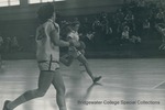 Bridgewater College Women's basketball action photograph of Sharon Will and Pattie Riffle, circa 1971 by Bridgewater College