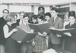 Bridgewater College, Richard Geib (photographer), B. C. Bee reporters looking at past issues, 1968 by Richard Geib