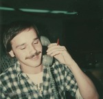 Bridgewater College, Polaroid photograph of Sean O'Day at the Phonathon, circa 1979
