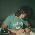 Bridgewater College, Polaroid photograph of Linda Smith at the Phonathon, circa 1979