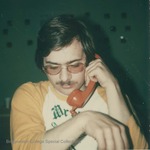Bridgewater College, Polaroid photograph of Mark Robertson at the Phonathon, circa 1979