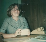 Bridgewater College, Polaroid photograph of Agness Hueston at the Phonathon, circa 1979 by Bridgewater College