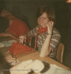 Bridgewater College, Polaroid photograph of Becky Long at the Phonathon, circa 1979 by Bridgewater College