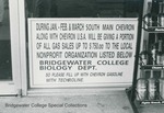 Bridgewater College, A sign stating Chevron is donating a portion of gas sales to the Biology Department, undated by Bridgewater College