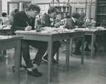 Bridgewater College, Joe Powell (photographer), Students using microscopes in Biology Lab, circa 1969 by Joe Powell