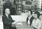 Bridgewater College, Joe Powell (photographer), Leon Rhodes (manager) and store staff, circa 1968 by Bridgewater College