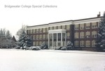 Bridgewater College, Bowman Hall in snow with Carter Center in background, 19 February 1986 by Bridgewater College