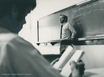 Bridgewater College, Richard W. Linfield (photographer), Photograph of English professor Dr. Charles Churchman at the front of the classroom, undated by Richard W. Linfield