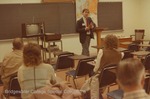 Bridgewater College, Photograph of John Cooper lecturing at the Telecourse Orientation, 5 Jan 1985 by Bridgewater College