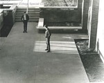 Bridgewater College, Dan Legge (photographer), students at lower section steps of Kline Campus Center, circa 1969 by Dan Legge