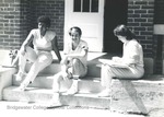 Bridgewater College, Students sitting on steps, May 1986 by Bridgewater College