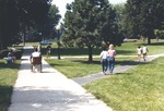 Bridgewater College, Students on campus mall, September 1985 by Bridgewater College