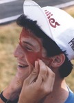 Bridgewater College, Jeff Mason with the Zoo Crew having his face painted for the BC vs Emory and Henry game, 1985 by Bridgewater College