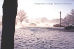 Bridgewater College, Leon Rhodes (photographer), Kline Campus Center parking lot covered in snow, April 1990 by Leon Rhodes