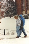 Bridgewater College, Students walking on walkway in snow, 10 December 1992 by Bridgewater College