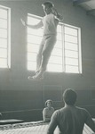 Bridgewater College, Greg Geisert (photographer), Students watching a student jump on a trampoline, late 1960s by Greg Geisert