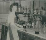 Bridgewater College, Student Nancy Ruth Clague in the chemistry lab, circa 1949 by Bridgewater College