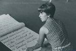 Bridgewater College, A woman creating student engagement posters, 1969 by Bridgewater College