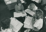 Bridgewater College, Students working in a group in a BC classroom, undated