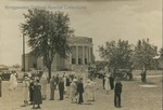 Bridgewater College, Unidentified group gathered in front of Cole Hall, 1930s by Bridgewater College