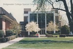 Bridgewater College, Cole Hall entrance with blooming dogwoods, undated by Bridgewater College