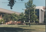 Bridgewater College, Cole Hall entrance with trees, June 1986 by Bridgewater College