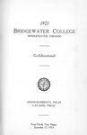 Bridgewater College Catalog, Session 1922-23