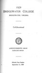 Bridgewater College Catalog, Session 1928-29