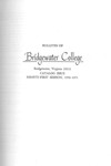 Bridgewater College Catalog, Session 1970-71