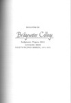 Bridgewater College Catalog, Session 1971-72