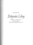 Bridgewater College Catalog, Session 1969-70